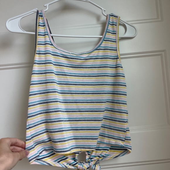 Colorful stripe tie front tank top - Picture 4 of 4